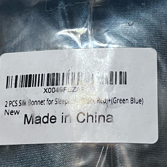 Bonnet Set of 2 Turquoise and Black Happtiger Sleeping Caps Set - Picture 4 of 5